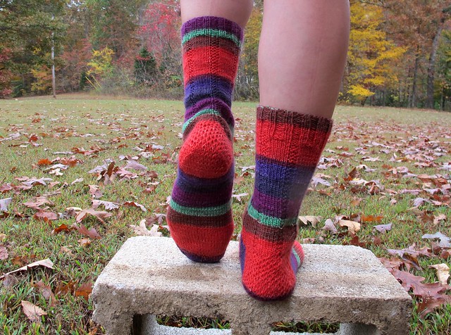 Self-Striped Vanilla Latte Socks