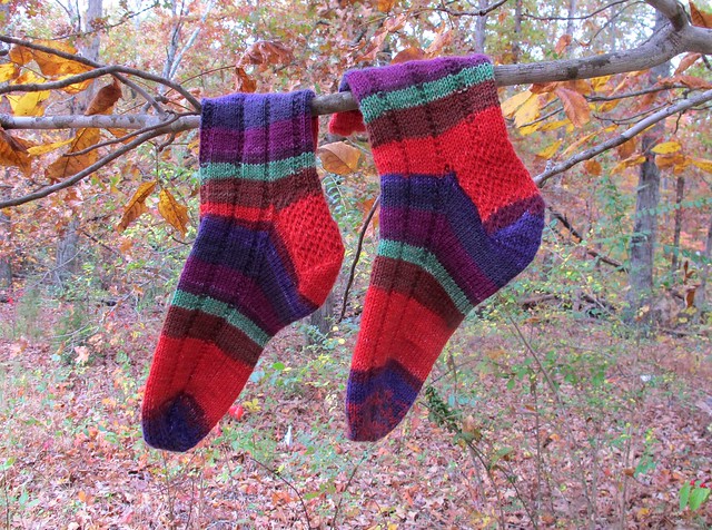 Self-Striped Vanilla Latte Socks