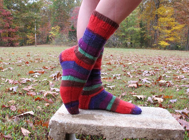 Self-Striped Vanilla Latte Socks