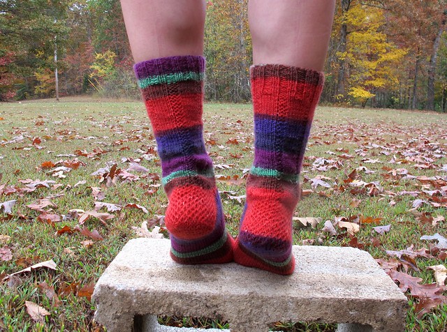 Self-Striped Vanilla Latte Socks