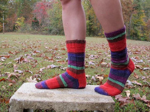 Self-Striped Vanilla Latte Socks