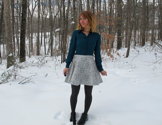 Silk Georgette B5526 + Stretch Brocade Circle Skirt