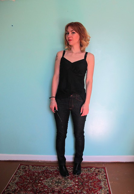 Ginger Jeans + Silk Tank