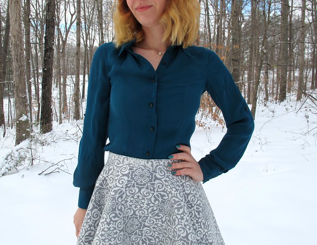 Silk Georgette B5526 + Stretch Brocade Circle Skirt