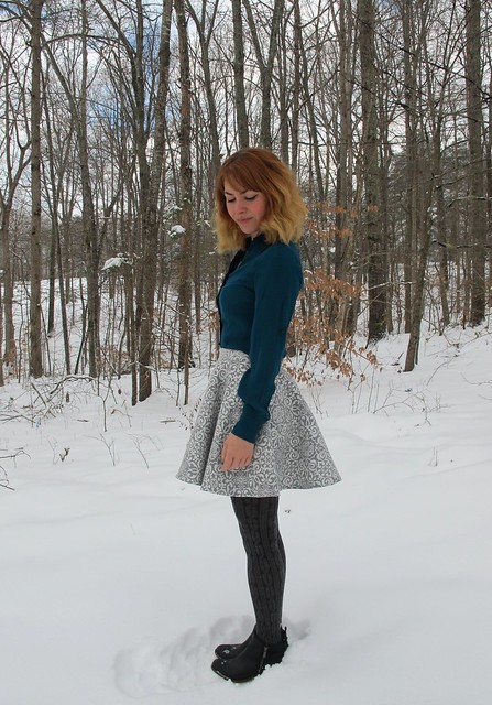 Silk Georgette B5526 + Stretch Brocade Circle Skirt