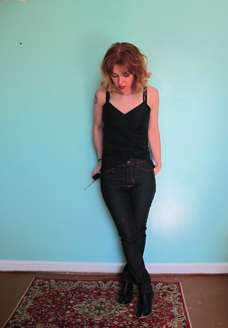 Ginger Jeans + Silk Tank