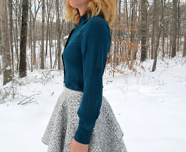 Silk Georgette B5526 + Stretch Brocade Circle Skirt