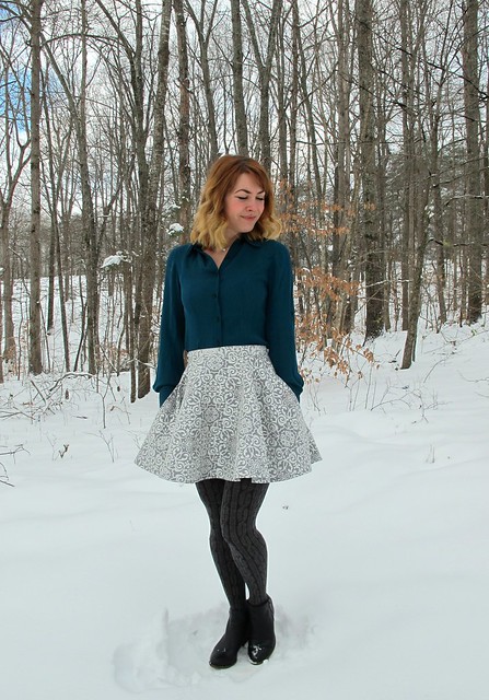 Silk Georgette B5526 + Stretch Brocade Circle Skirt