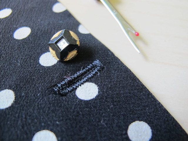 Silk Tie Blouse - button hole