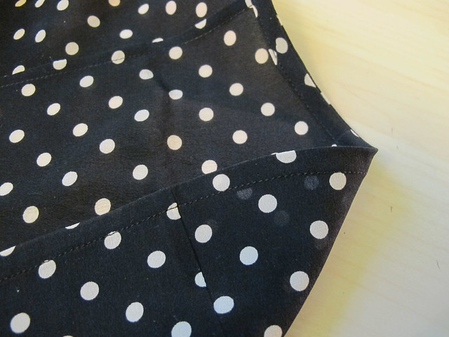 Silk Tie Blouse - bias faced hem