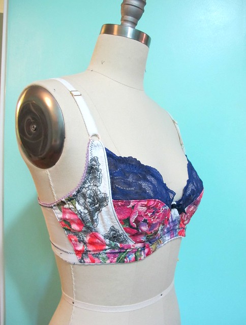 Floral/lace Marlborough bra