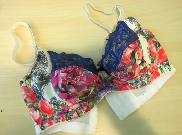 Floral/lace Marlborough bra