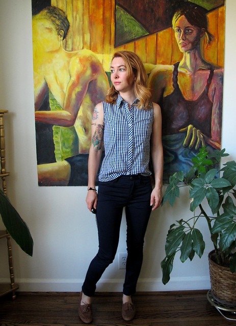 Navy Cotton twill Ginger Pants - front