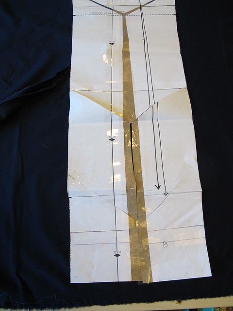 Navy Cotton twill Ginger Pants - full calf adjustment