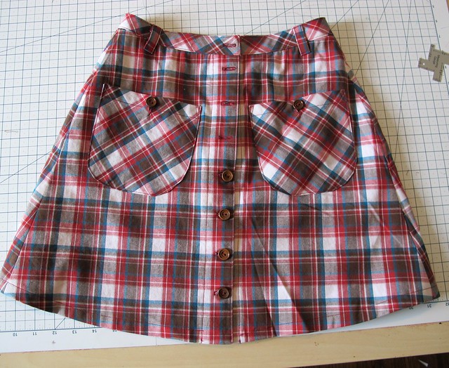 Plaid Rosari Skirt - flat