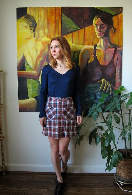 Plaid Rosari Skirt - front