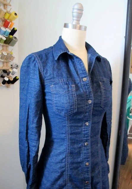 Denim Rosa Dress - on dressform