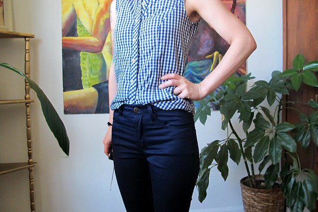 Navy Cotton twill Ginger Pants - front