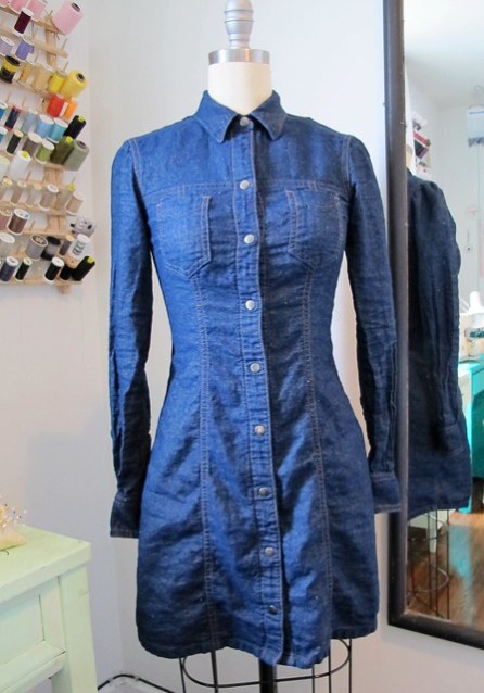 Denim Rosa Dress - on dressform