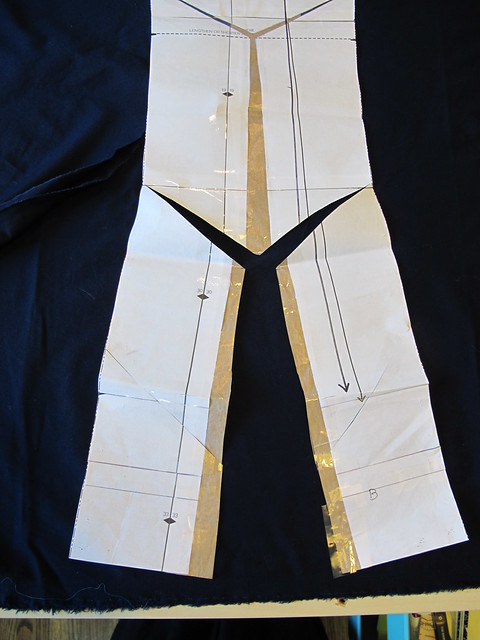 Navy Cotton twill Ginger Pants - full calf adjustment