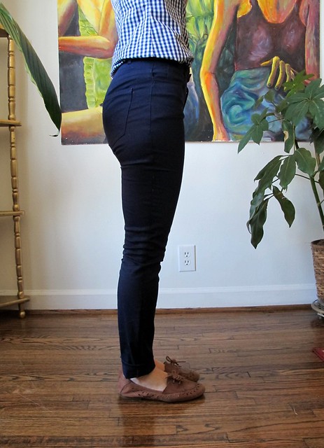 Navy Cotton twill Ginger Pants - side