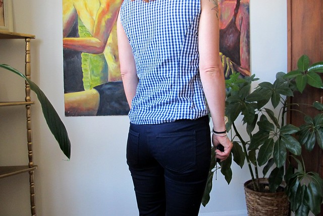 Navy Cotton twill Ginger Pants - back