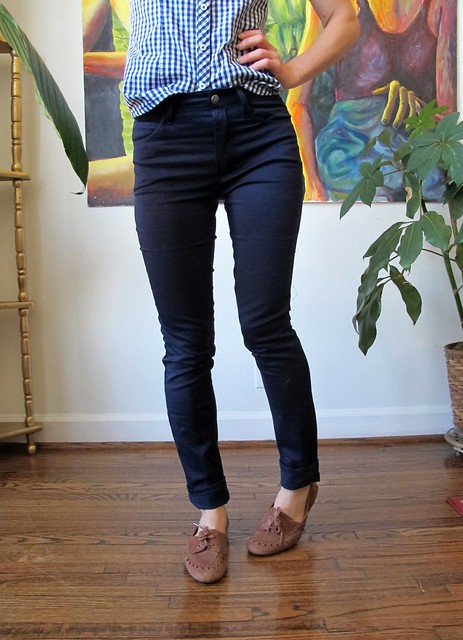 Navy Cotton twill Ginger Pants - front