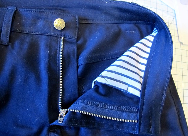 Navy Cotton twill Ginger Pants - flat