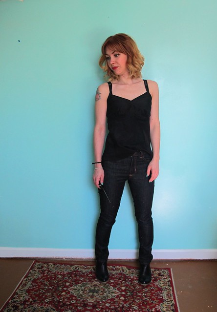 Ginger Jeans + Silk Tank