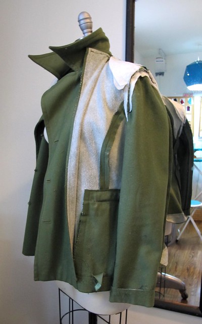 Re-Lining a Coat - lining removed