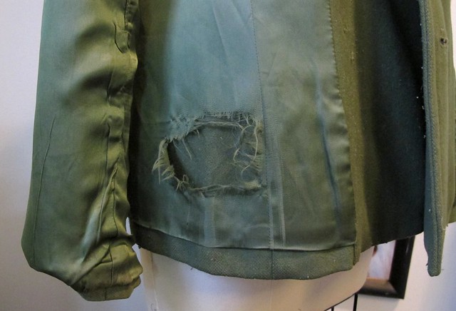 Re-Lining a Coat - before