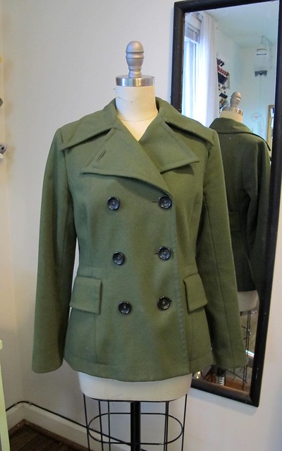 Re-Lining a Coat - before