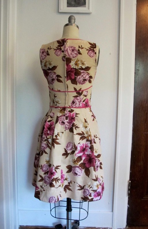 Gertie Surplice Bodice Floral Dress - back