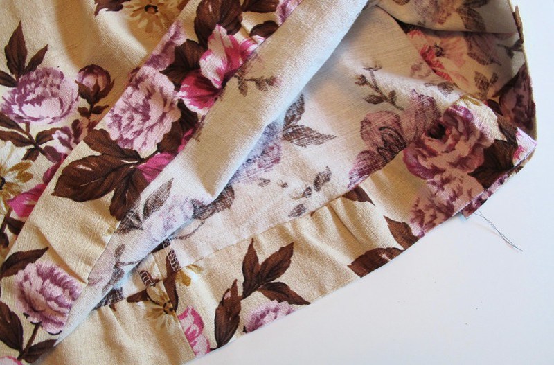 Gertie Surplice Bodice Floral Dress - hem detail