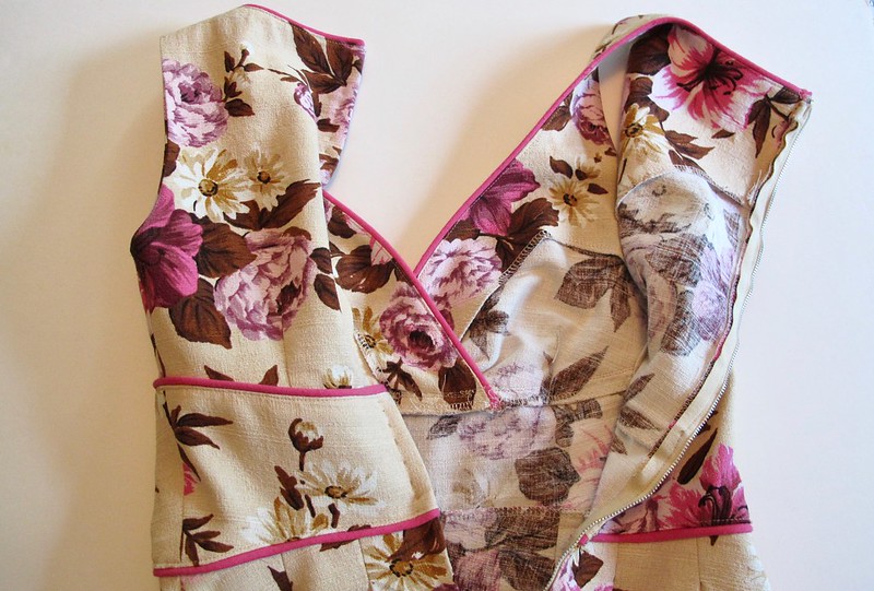 Gertie Surplice Bodice Floral Dress - bodice interior