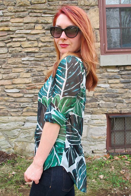 Polyester Chiffon Archer Shirt / Sprout Patterns