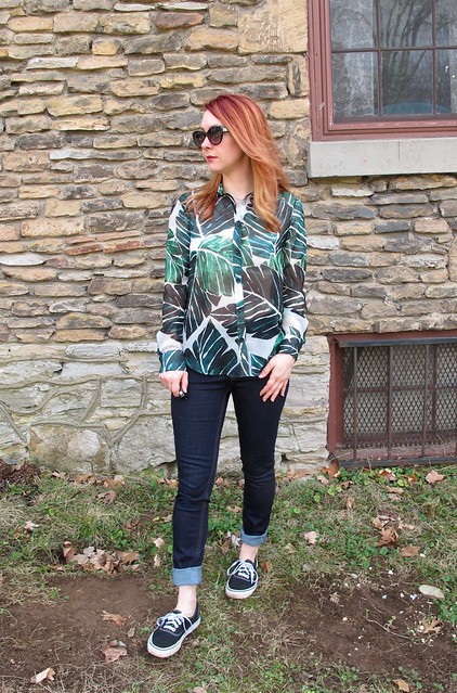 Polyester Chiffon Archer Shirt / Sprout Patterns