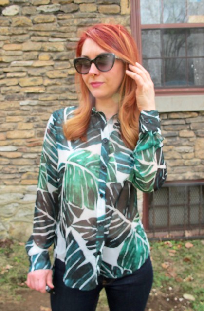 Polyester Chiffon Archer Shirt / Sprout Patterns