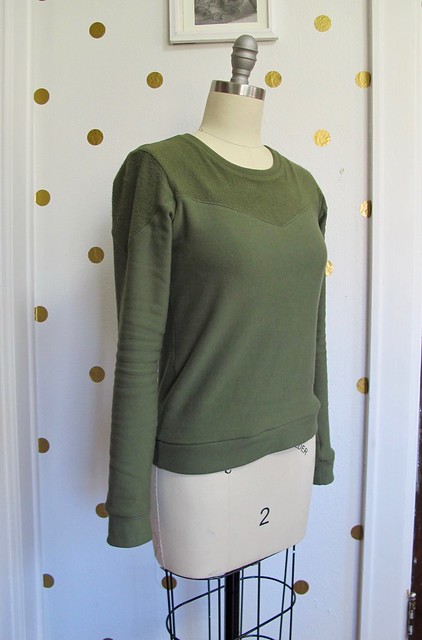 Sewaholic Fraser Sweatshirt made with stretch fleece from Mood Fabrics