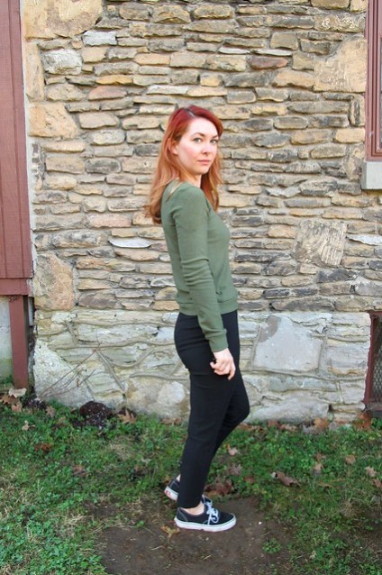 Sewaholic Fraser Sweatshirt made with stretch fleece from Mood Fabrics