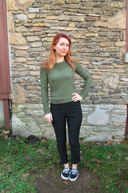 Sewaholic Fraser Sweatshirt made with stretch fleece from Mood Fabrics