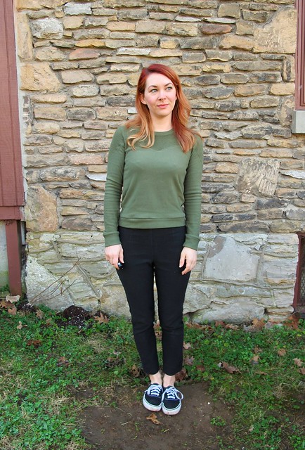 Sewaholic Fraser Sweatshirt made with stretch fleece from Mood Fabrics