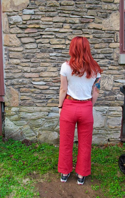 Red Linen Lander Pants