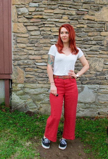 Red Linen Lander Pants