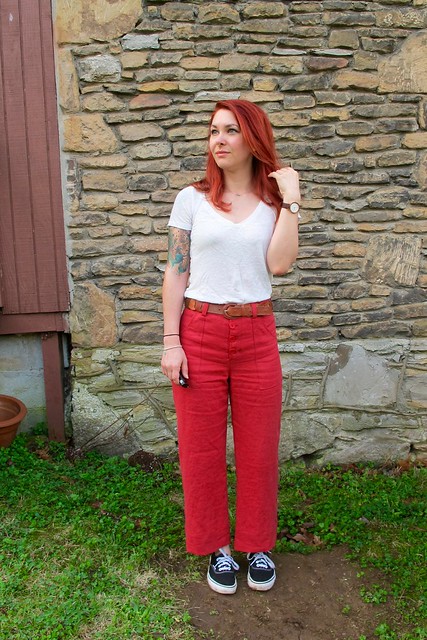 Red Linen Lander Pants