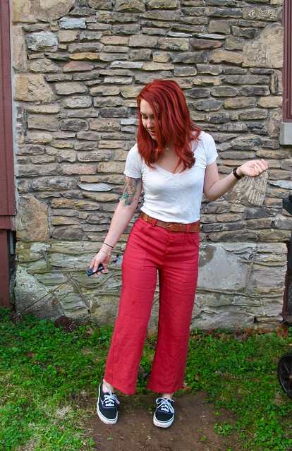 Red Linen Lander Pants