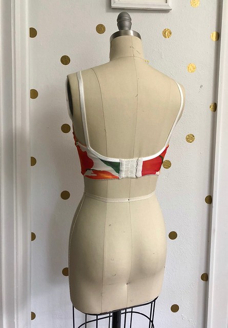 Watson Bra made with Scuba Knit from Mood Fabrics