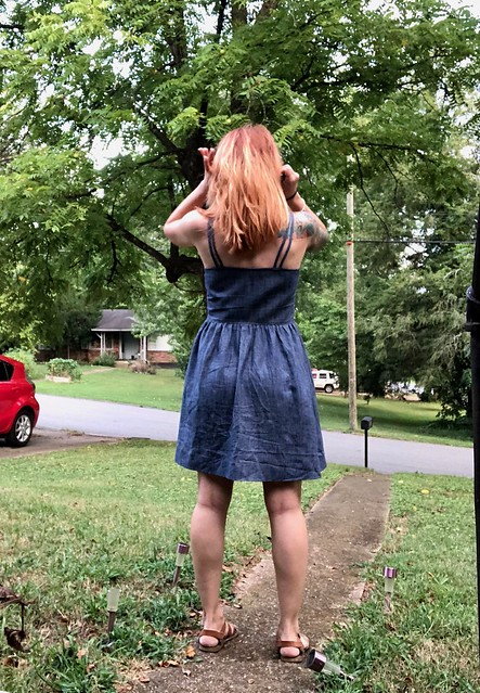 Deer & Doe Centaurée dress made with denim from Mood Fabrics