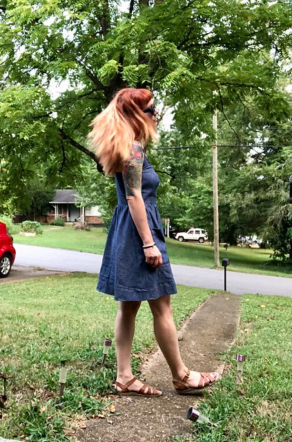 Deer & Doe Centaurée dress made with denim from Mood Fabrics