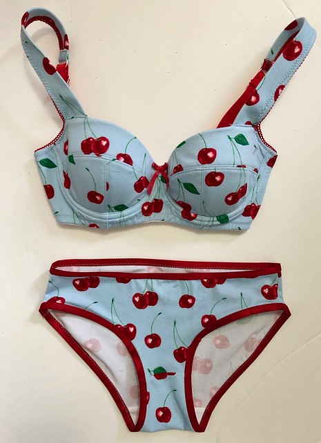 Boylston Bra made with Cherry Cotton Knit from Mood Fabrics
